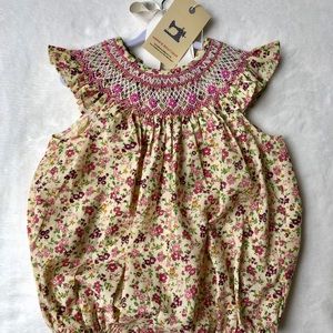 SOLD Vintage style, floral smocked bubble